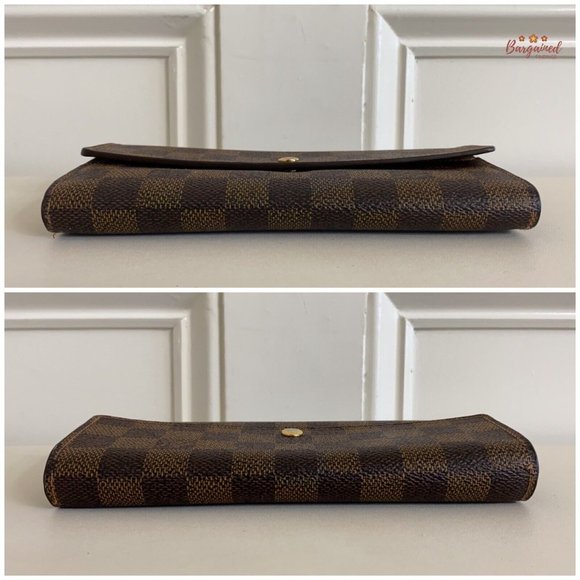 Authentic Louis Vuitton Vintage Damier Ebene Coated Canvas Leather Sarah Long Wa - Picture 4 of 12